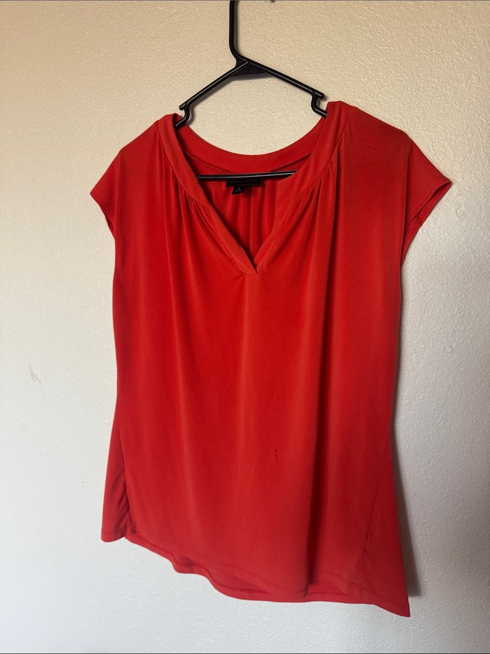 Worthington Red Cap Sleeve V-Neck Blouse